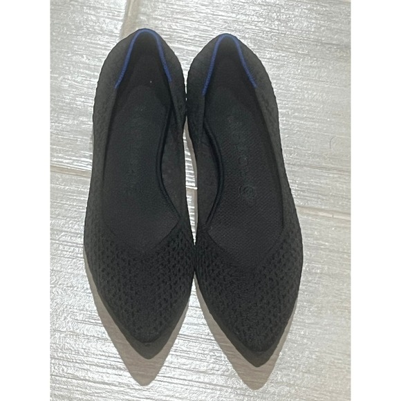 Rothy's The Point Black Knit Flats Women's Size 9W Comfortable Stylish Shoes - Picture 1 of 9